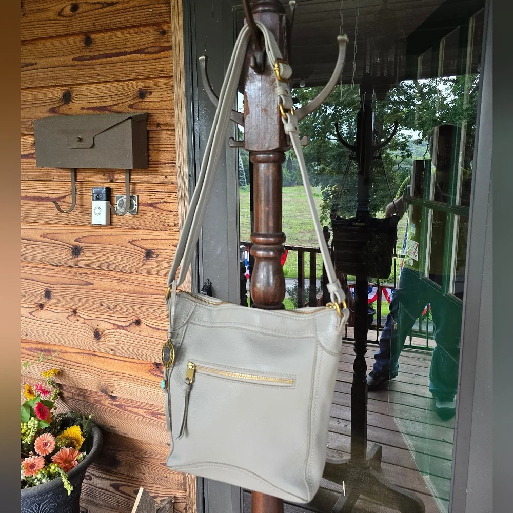 The Sak Collective Tahoe Leather Crossbody Gray Shoulder Bag - Picture 2 of 14